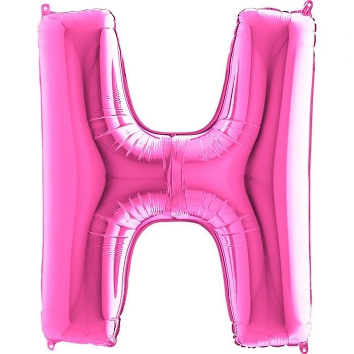 H Harfi Fuşya Folyo Balon 1 Metre