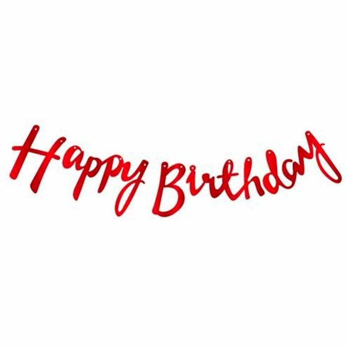 Happy Birthday Kırmızı Kaligrafi Banner