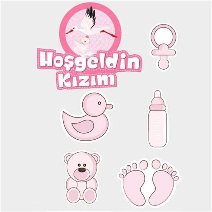 Hoş Geldin Kızım Etiket Seti - 6 Adet