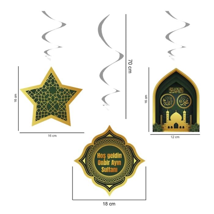Hoş Geldin Ramazan Asma Süs Seti - 3 Adet