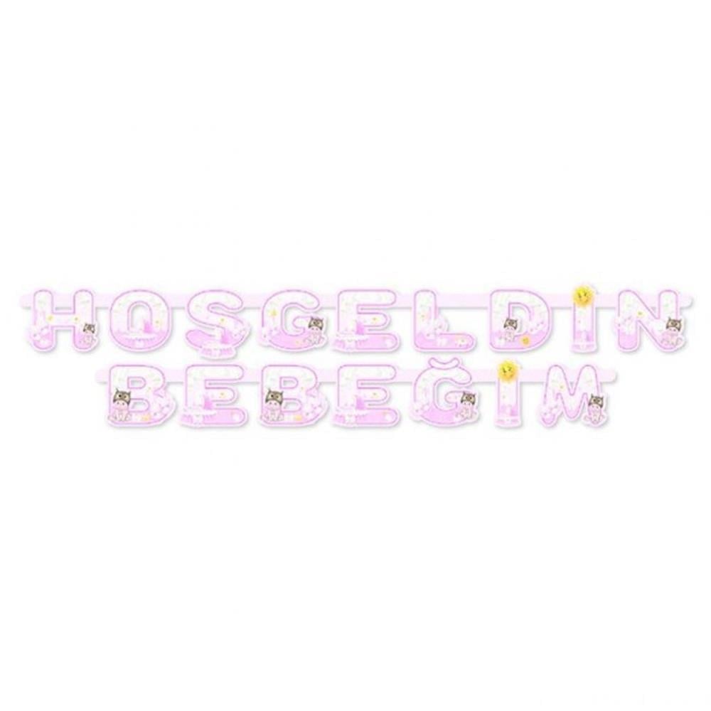 Hoşgeldin Bebeğim Temalı Pembe Banner