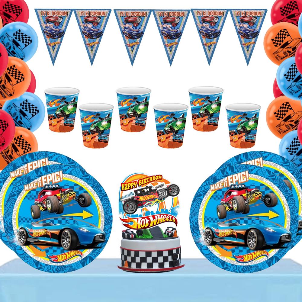 Hot Wheels Temalı 8 Kişilik Doğum Günü Seti