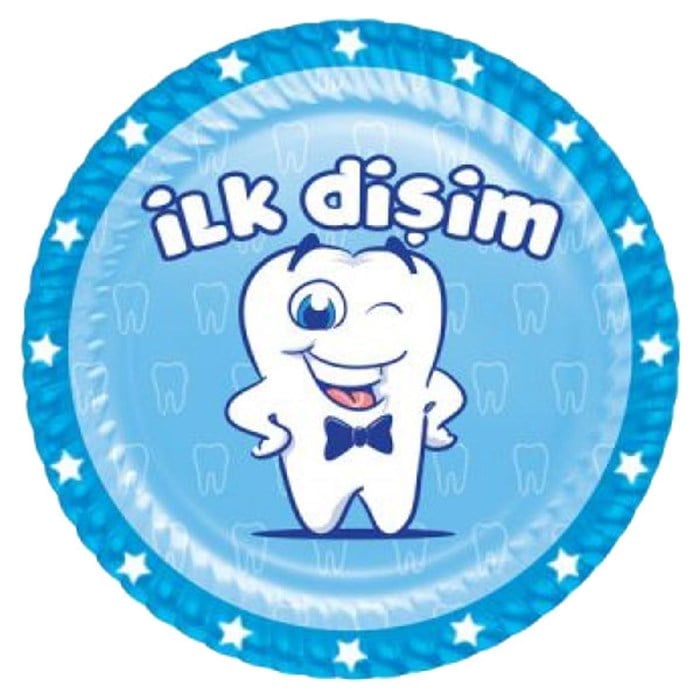 İlk Dişim Mavi Erkek Tabak 8 Adet
