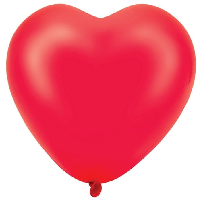 Kalp Şekilli Kırmızı Lateks Balon - 10 Adet