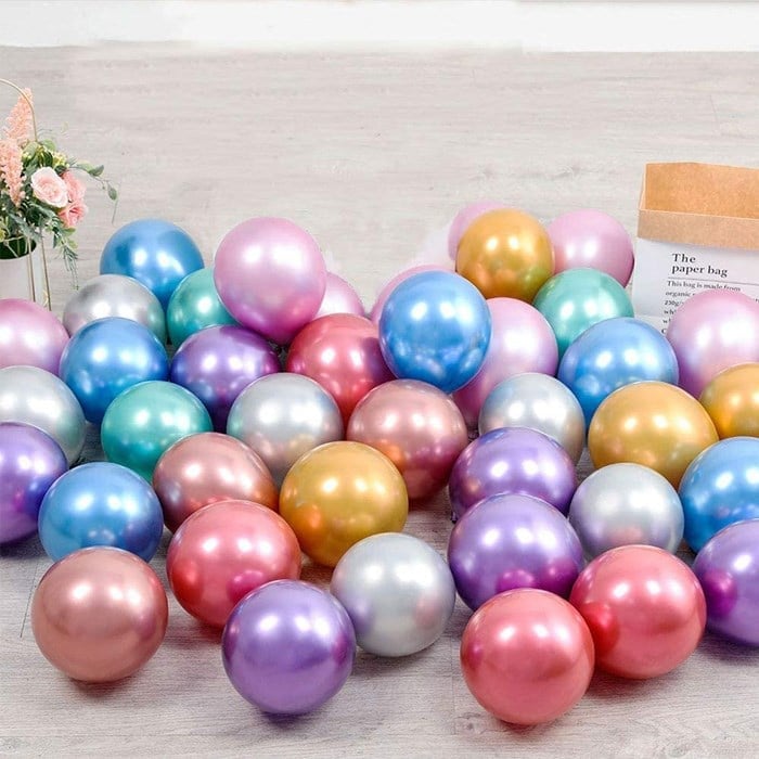 Krom Parlak Balon - 5 Adet