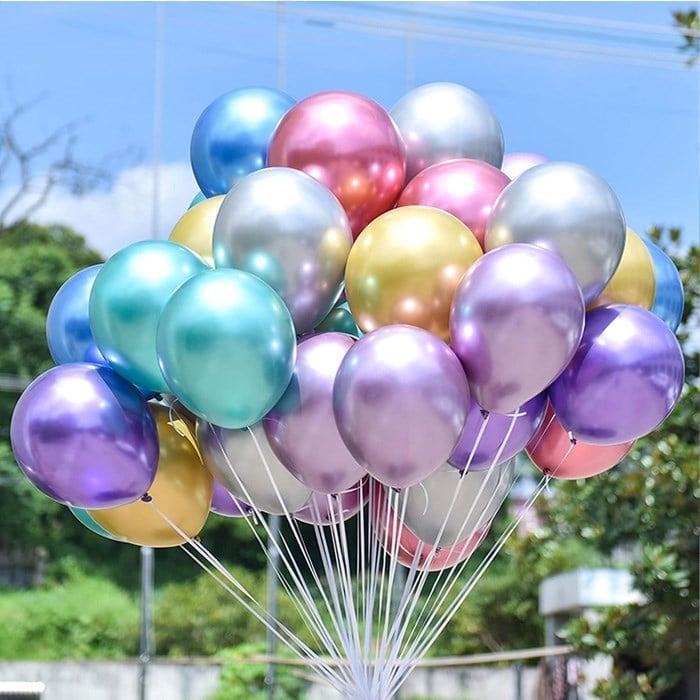 Krom Parlak Balon - 5 Adet