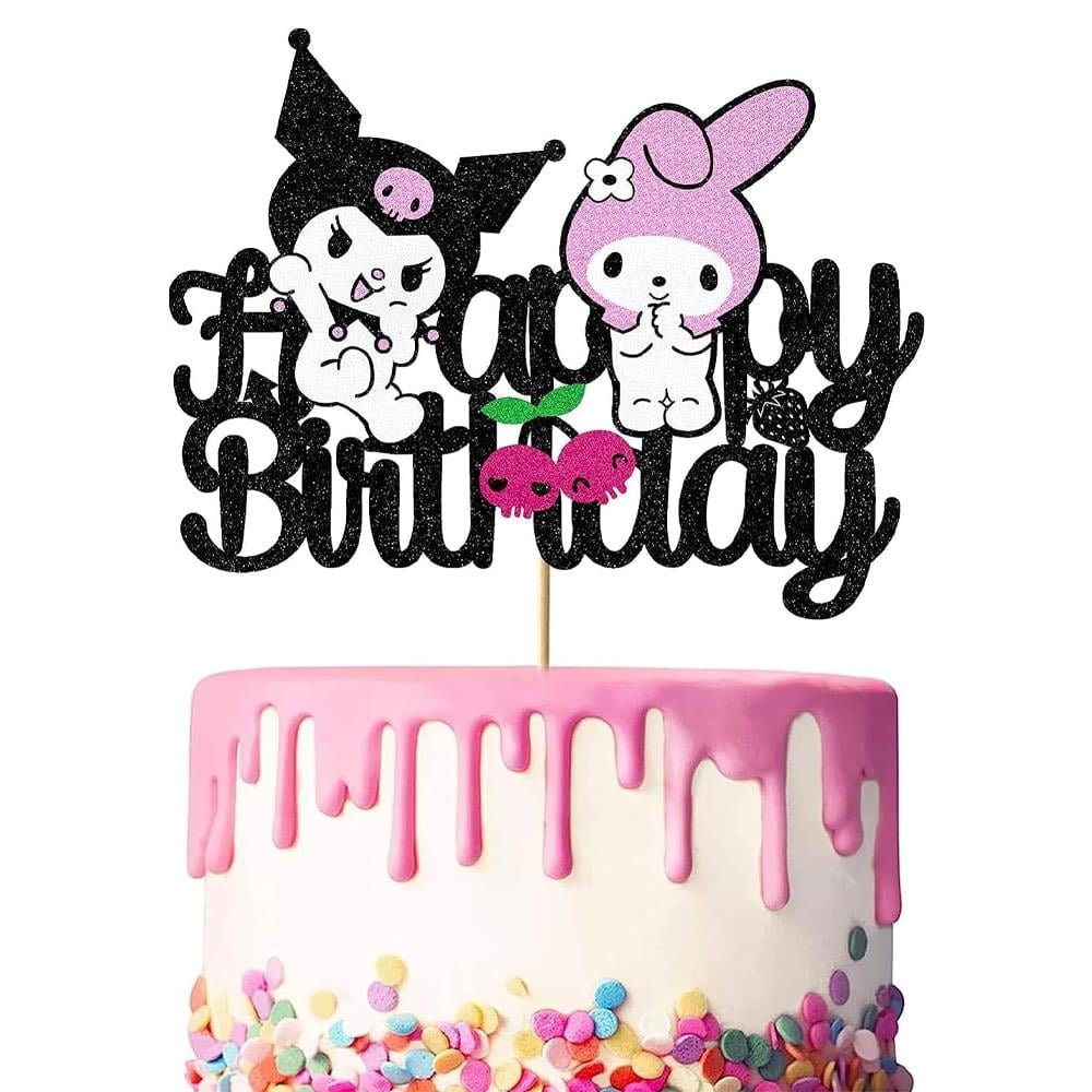 Kuromi Temalı Happy Birthday Pasta Süsü