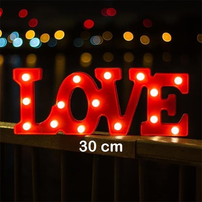 Love Yazan Led Işıklı Lamba