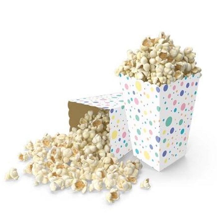 Makaron Puantiyeli Mısır Popcorn Kutusu - 5 Adet