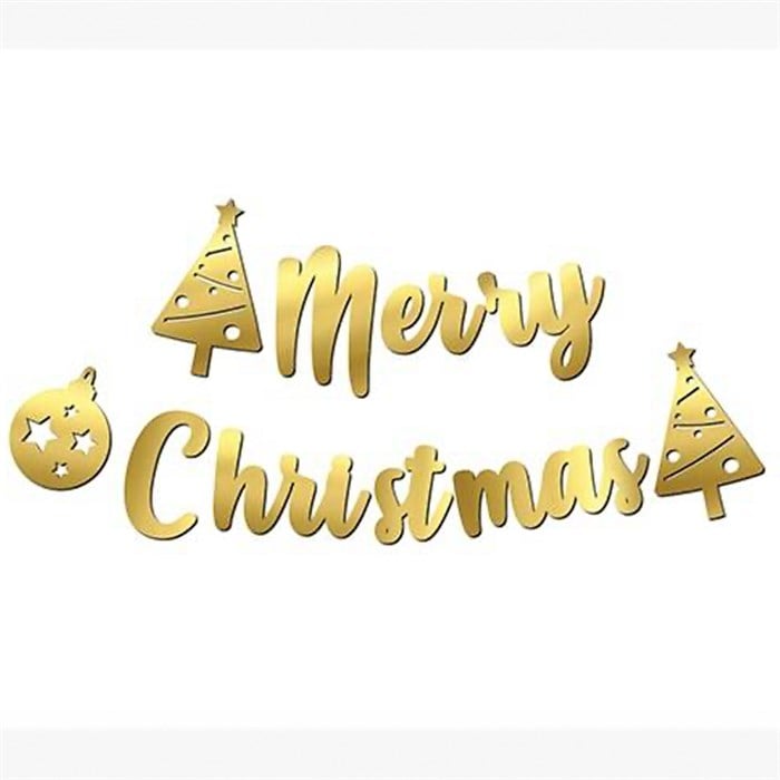 Merry Christmas Gold Kaligrafi Banner