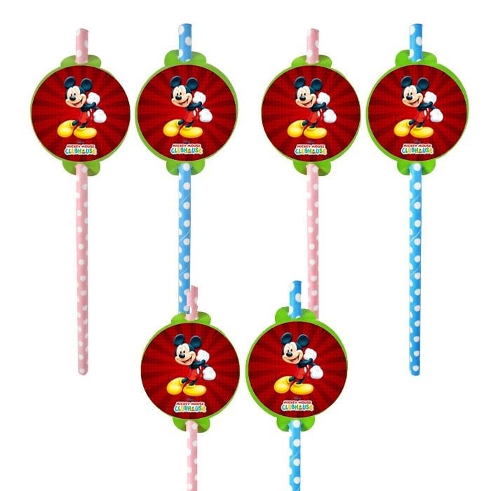 Mickey Mouse Lisanslı Pipet 6 adet