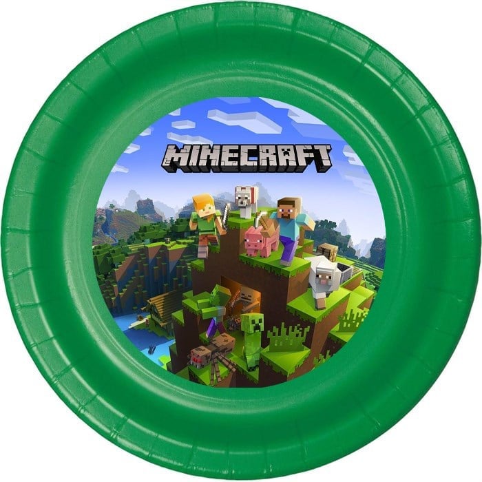 Minecraft Doğum Günü Temalı Tabak 8 adet 23 cm