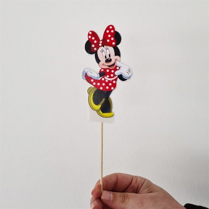Minnie Mouse Çubuklu Maket Süs