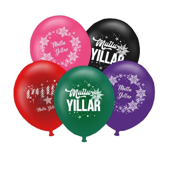 Mutlu Yıllar Yazılı Balon 10 Adet