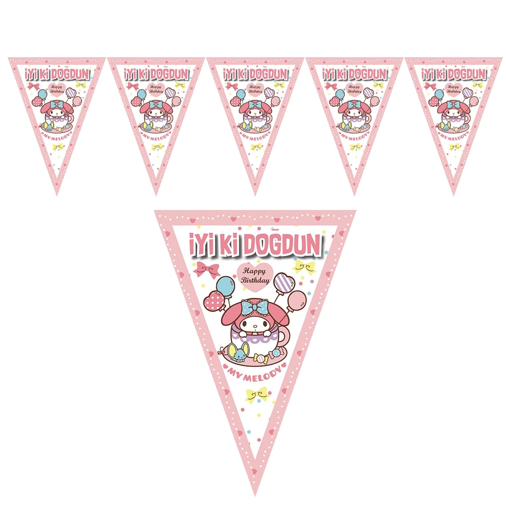 My Melody Temalı İyi Ki Doğdun Flama Set