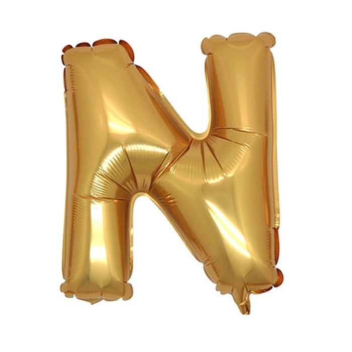 N Harfi Gold Folyo Balon 1 Metre