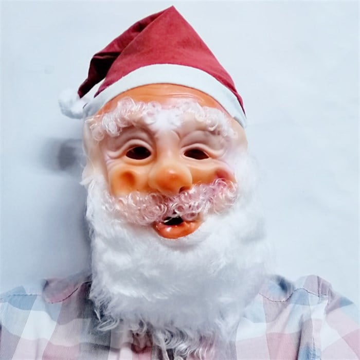 Noel Baba Şapkalı Maske 