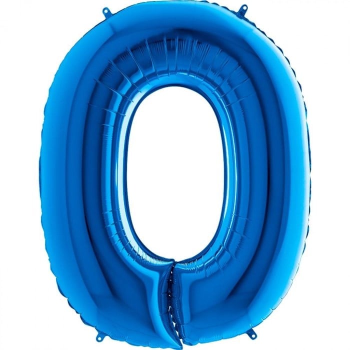 O Harfi Mavi Folyo Balon 1 Metre