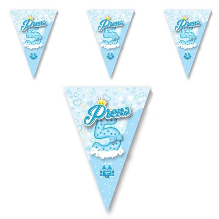 Prens 5 Yaşında Mavi Flama Bayrak Set - 2 m