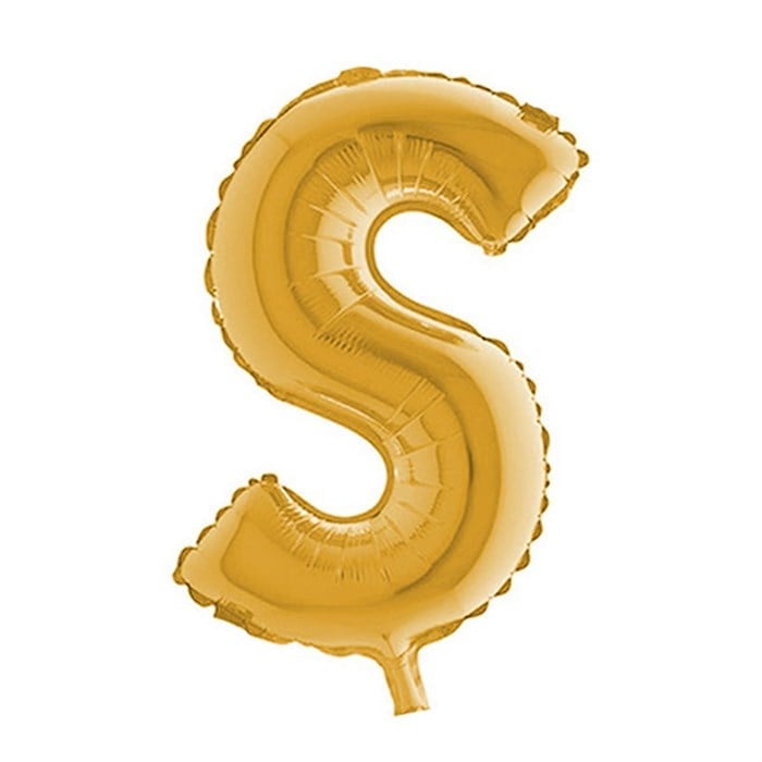S Harfi Gold Folyo Balon 1 Metre