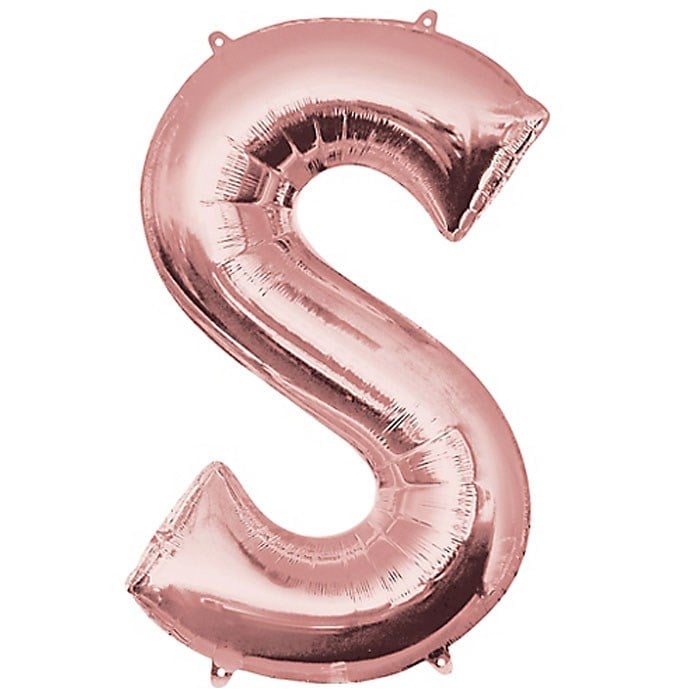 S Harfi Rose Gold Folyo Balon 1 Metre