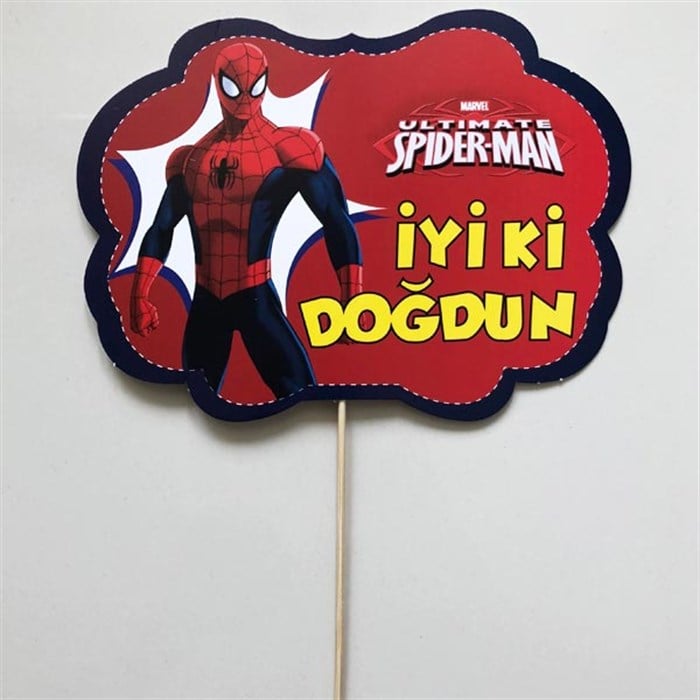 Spiderman Çubuklu Konuşma Balonu