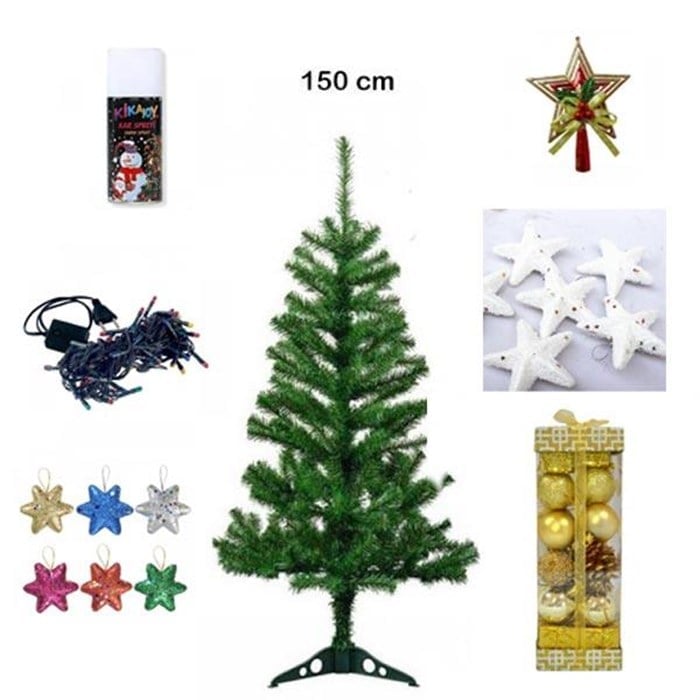 Yılbaşı Ağacı Seti Lüks - 150 cm - 40 parça