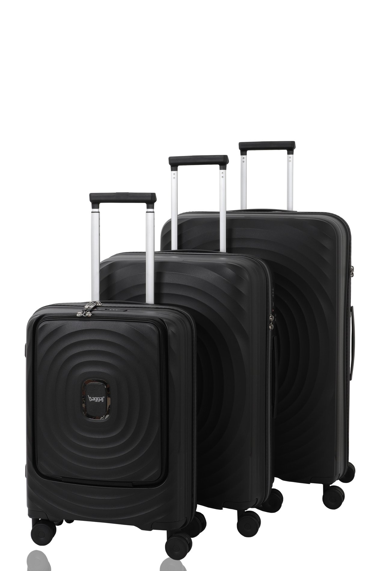 V2407 POLİCARBON VALİZ SİYAH SET