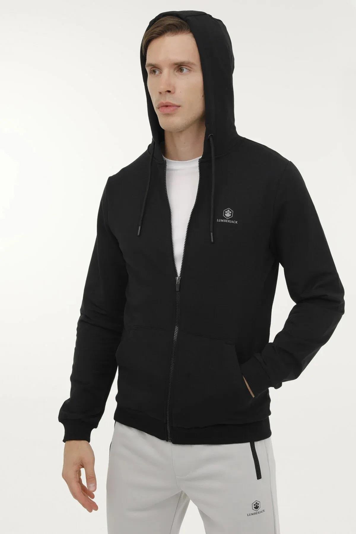 LUMBERJACK101497489-0001LUMBERJACK M-SN72 BASIC FZ HODDIE SWEATSHIRT