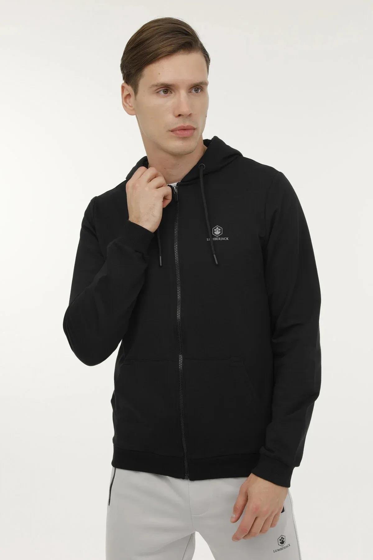 LUMBERJACK101497489-0001LUMBERJACK M-SN72 BASIC FZ HODDIE SWEATSHIRT