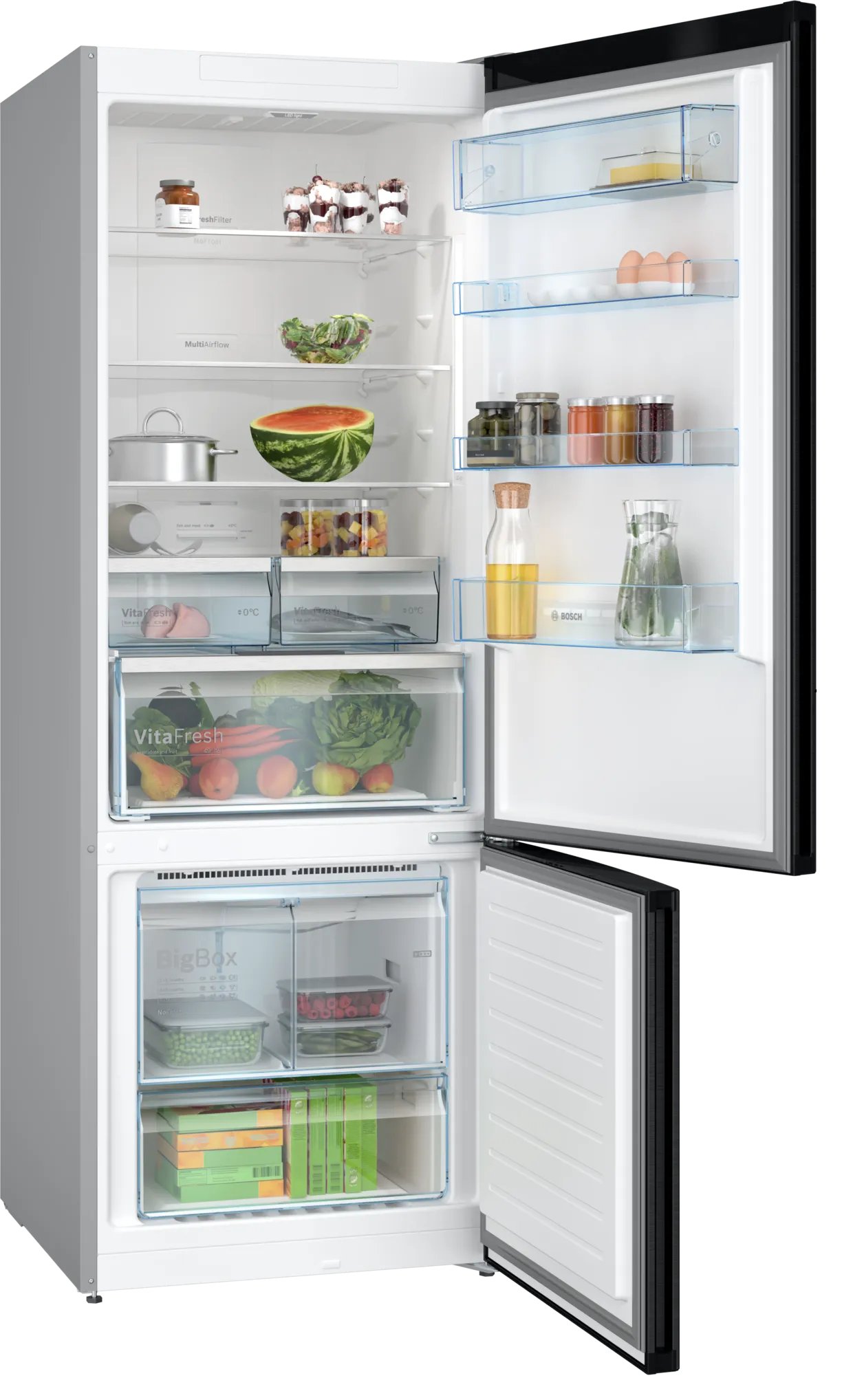 Bosch KGN56CXE0N Alttan Donduruculu Buzdolabı 193 x 70 cm siyah inoks
