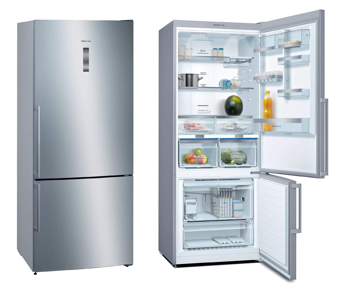 Profilo Alttan Donduruculu Buzdolabı 186 x 86 cm Kolay temizlenebilir Inox BD3086IFAN