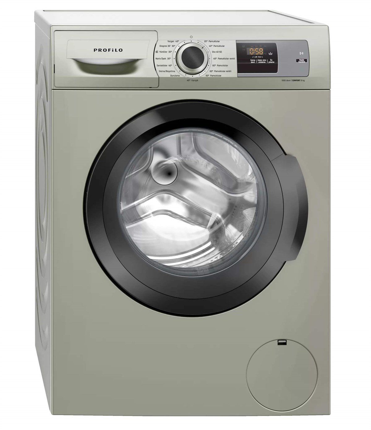 Profilo CMJ1018XTR Çamaşır Makinesi 8 kg 1000 dev./dak., silver