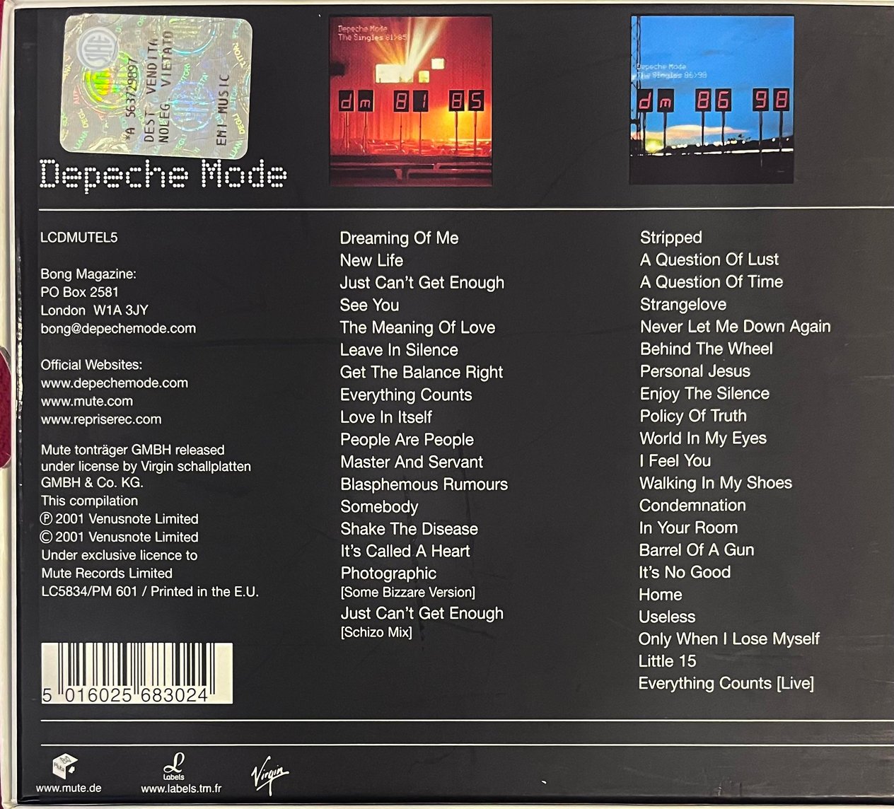DEPECHE MODE - THE SINGLES  81 - 98