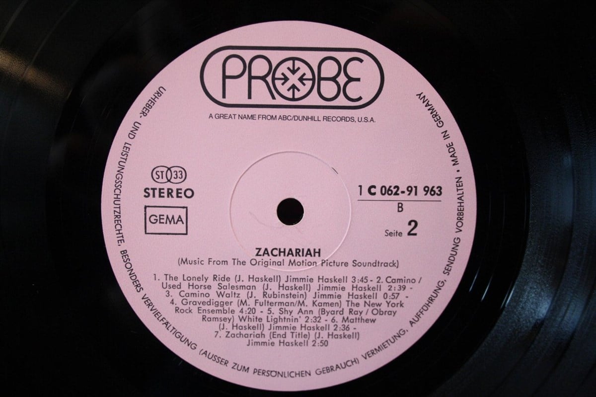 VARIOUS ARTIST - ZACHARIAH (MUSIC FROM THE ORIGINAL MOTION PICTURE SOUNDTRACK)
