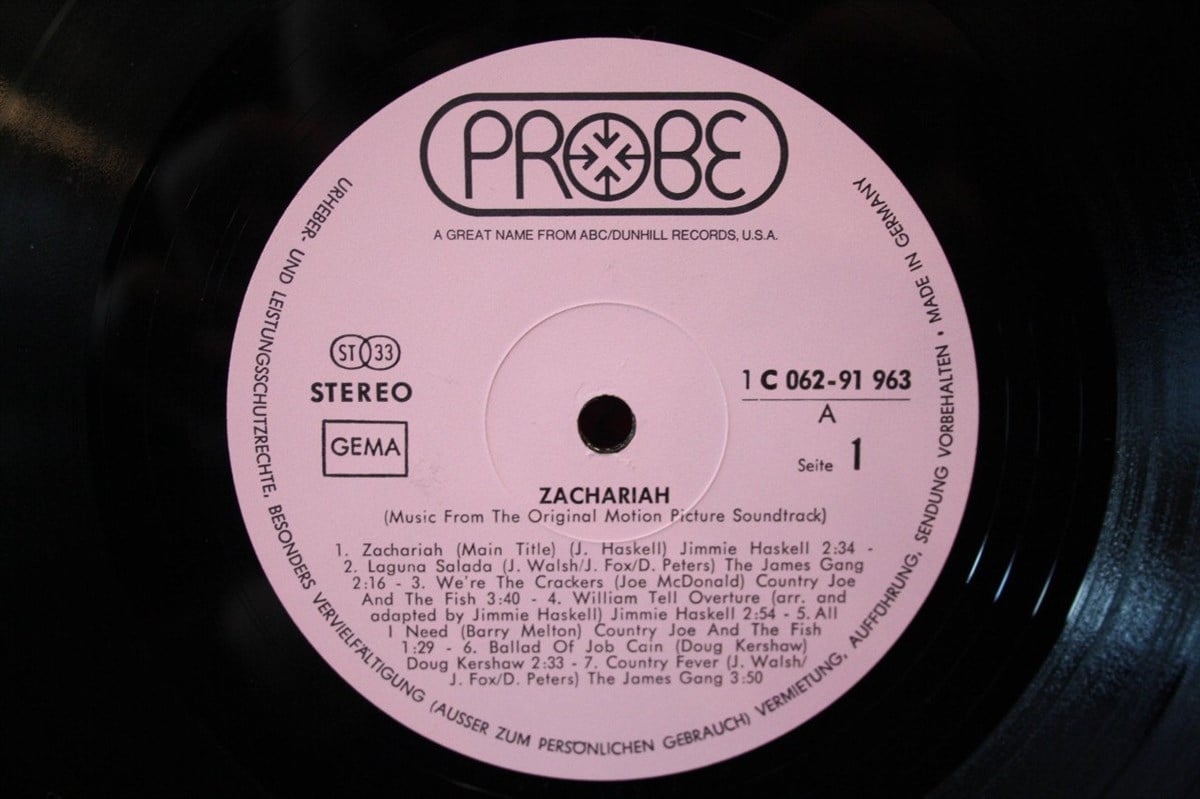 VARIOUS ARTIST - ZACHARIAH (MUSIC FROM THE ORIGINAL MOTION PICTURE SOUNDTRACK)