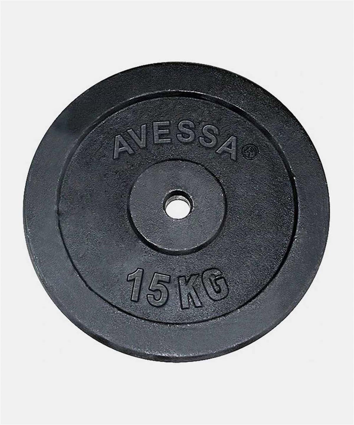 PLAKA15AvessaDöküm Ağırlık SetleriAvessa 15 KG Siyah Plaka