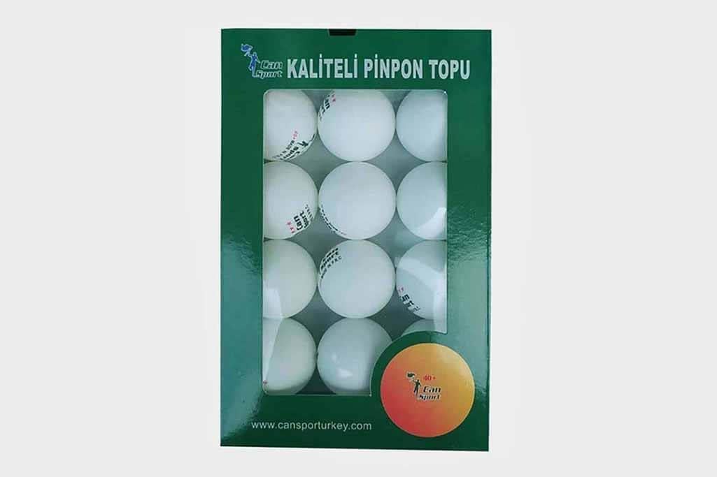 "Canspor Kaliteli 12'li Beyaz Pinpon Topu - Profesyonel Oyun Deneyimi ve Dayanıklı Tasarım"