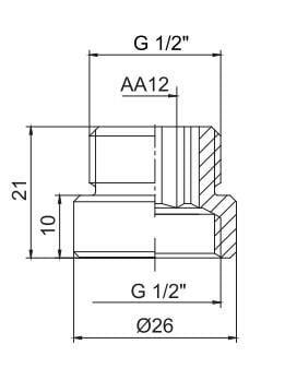 ECA 1/2 1 cm Uzatma Krom (Musluk Uzatma) 102134013 Pirinç