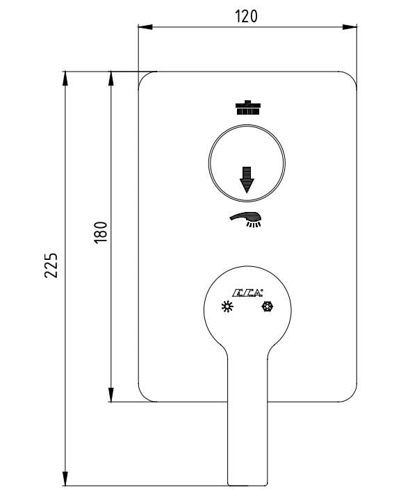 ECA Delta Ankastre Banyo Bataryası Sıva Üstü 2 Yollu 102167207-KDE