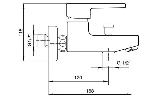 ECA Delta Banyo Bataryası 346+TEMA Rain Quadro Tepe Duş 53240     Seti 2'li Set
