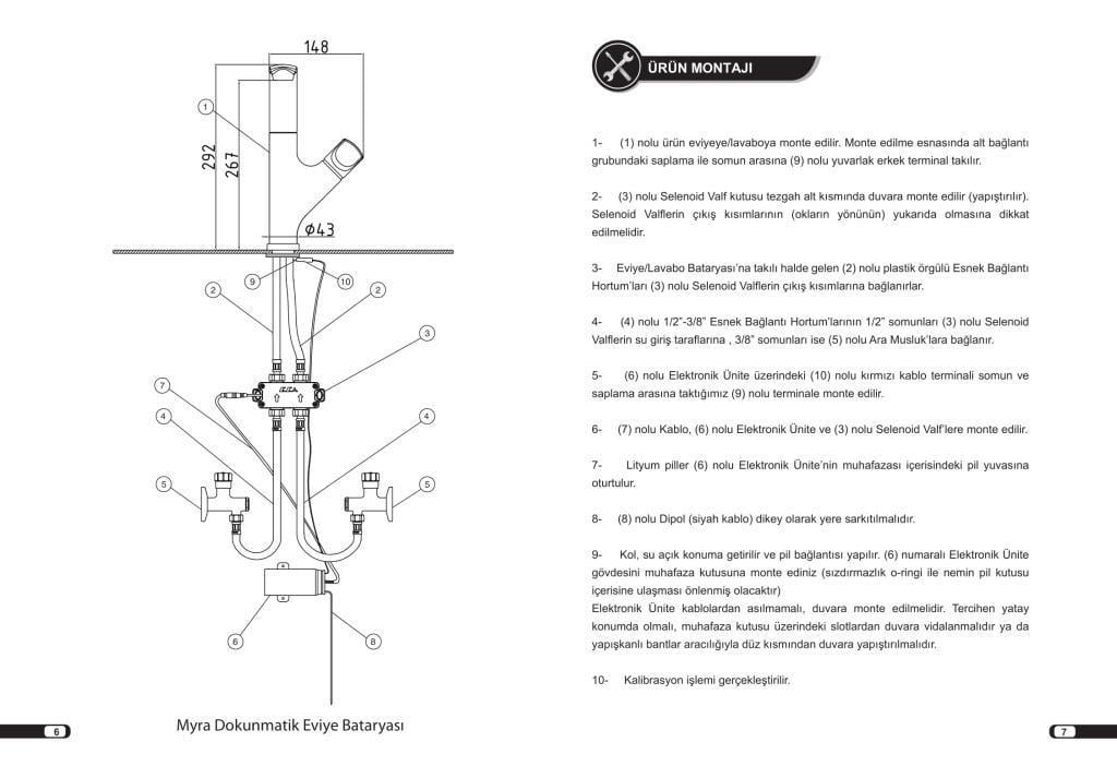 ECA Myra Dokunmatik Yüksek Tip Lavabo Bataryası 102188030H