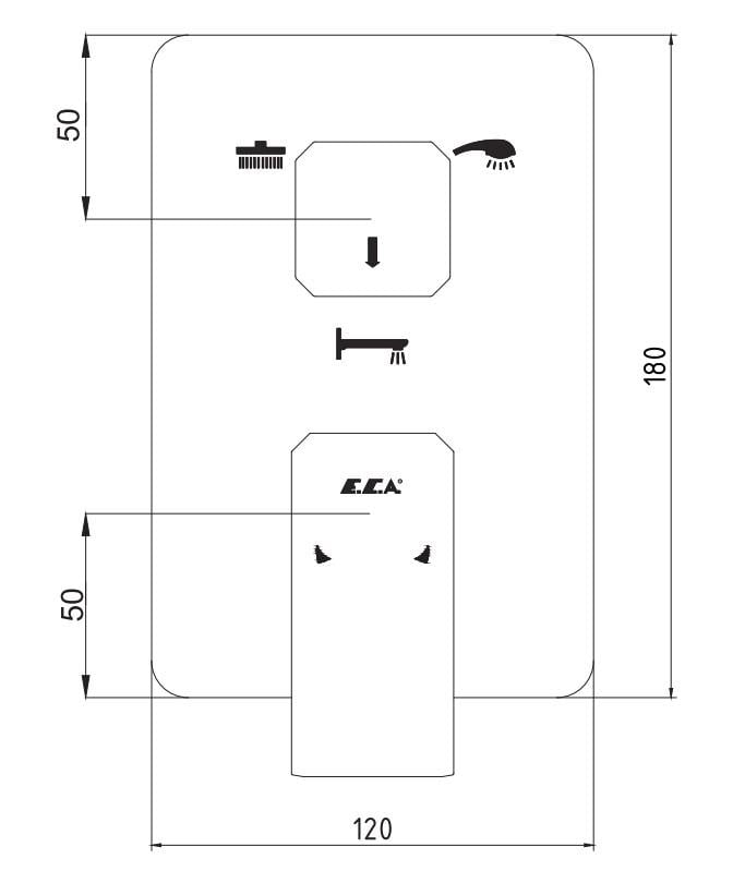 ECA Tiera Ankastre Banyo Bataryası Sıva Üstü 3 Yollu Mat Siyah 102167305C1-K