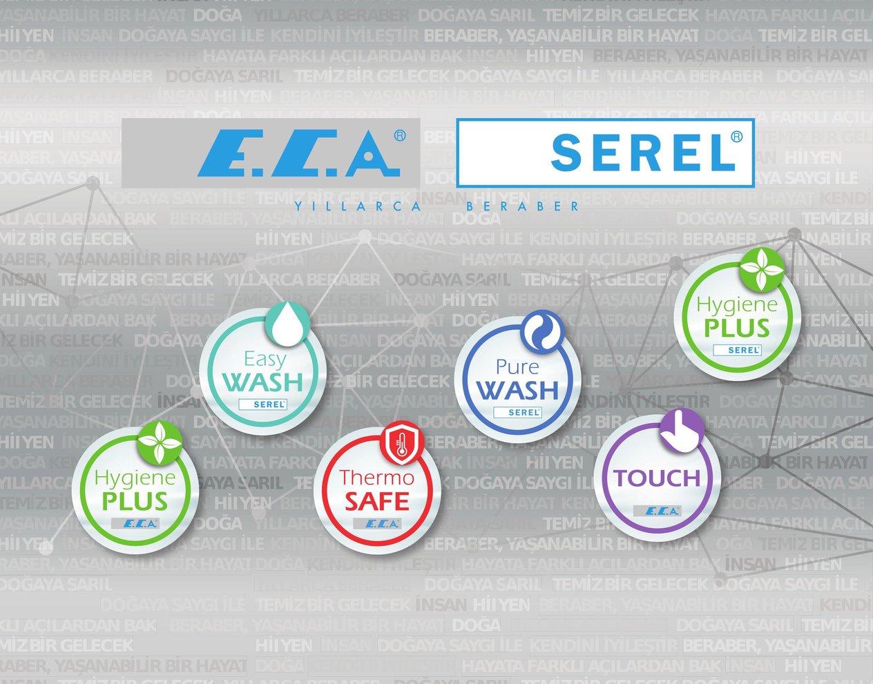 ECA Tiera Banyo Bataryası+T-MAY Banyo Çamlıca Kare Tepe Duş Takımı Seti Paslanmaz Krom