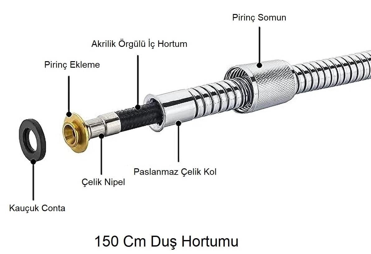 T-MAY Gediz Lüks Mafsallı Duş Seti Üst Takımı