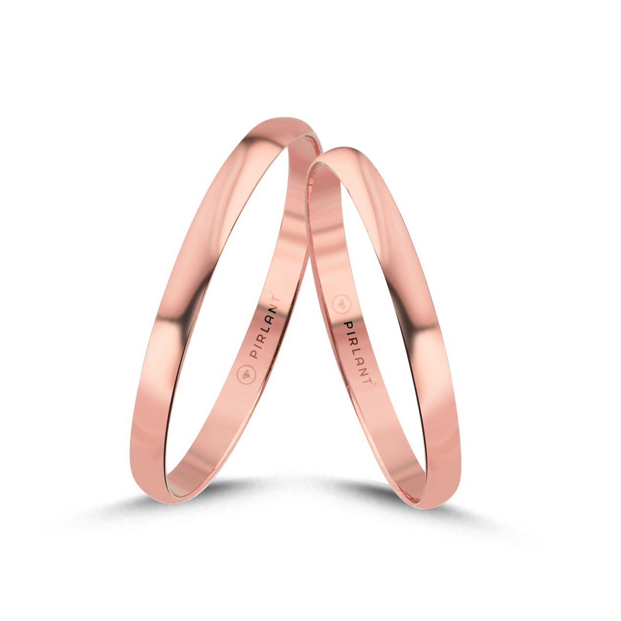 Pembe Altın Çift Alyans 2mm