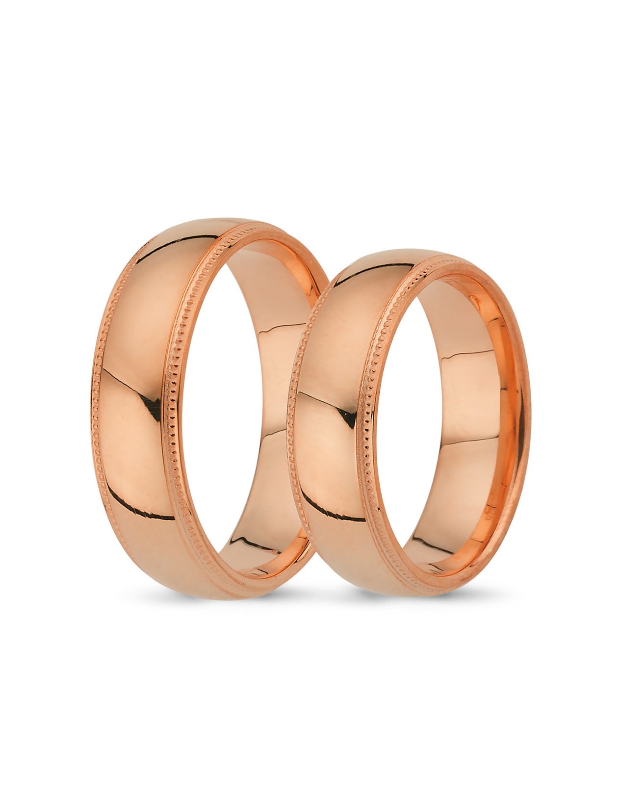 Pembe Altın Çift Alyans 6mm