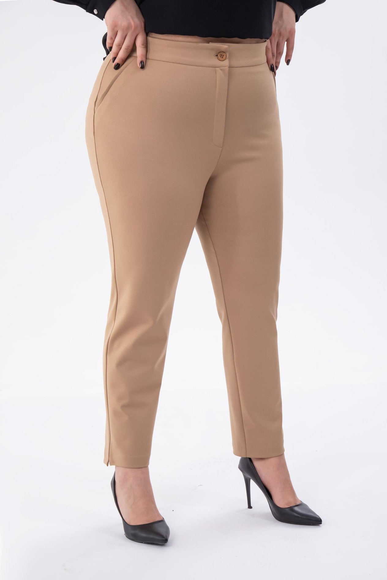 Büyük Beden 1222024 Çelikli P.R  Pantolon  Camel