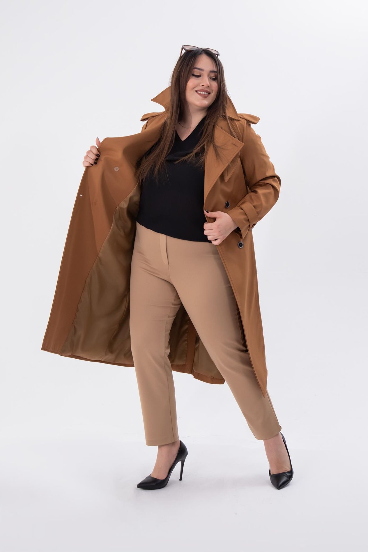 Büyük Beden 1222024 Çelikli P.R  Pantolon  Camel