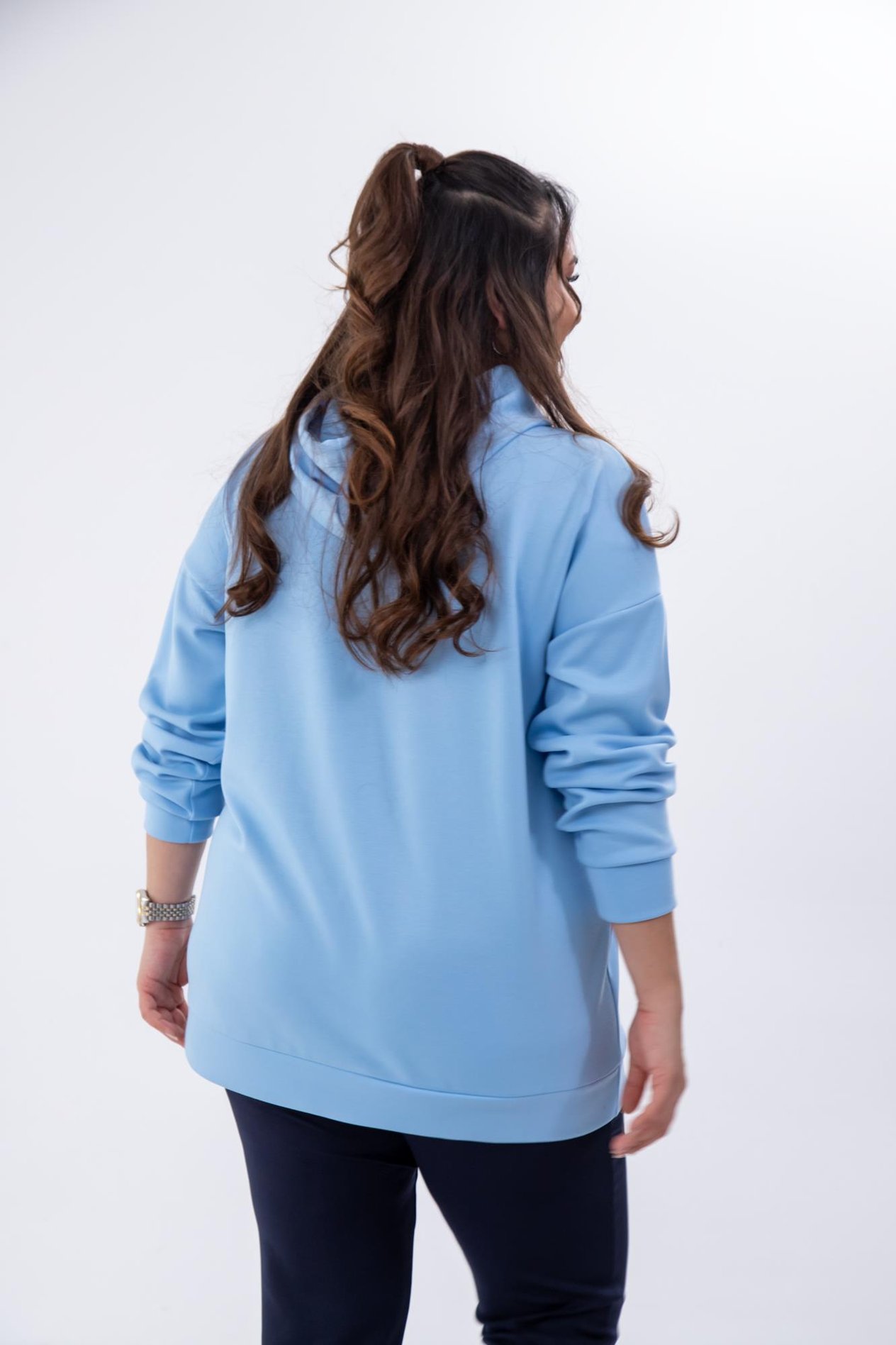 Büyük Beden 122455 Nıtsa Sweat Mavi